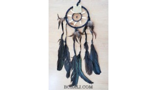 native american indiana style dream catcher with bone and feathers black