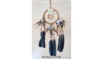 native american indiana style dream catcher bone feathers brown