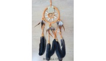 native american indiana style dream catcher bone feathers orange