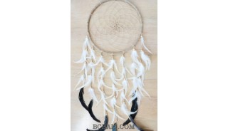 natural grass circle spider dream catcher long feather handmade