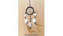 nylon string dream catcher keyrings with cutting glass black