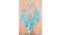 nylon string multiple feather dream catcher turquoise home wall decoration