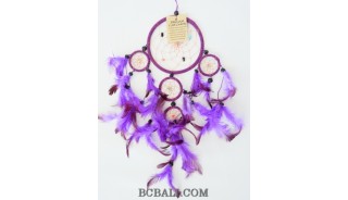 purple color dream catcher multi circle wall decoration ornament