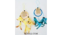 small dream catcher feathers nylon string bead bali design