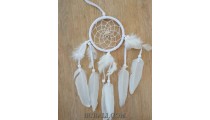 small feather dream catcher handmade balinese design white
