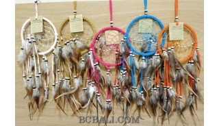 wholesale balinese dream catcher medium size long leather feathers