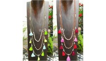 2color multiple tassels necklace fashion women new design 2017