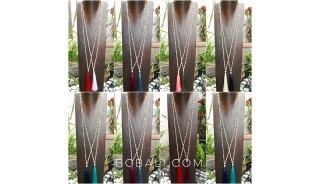 60pieces free shipping tassels long strand wooden beige color Mix