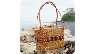 bali handwoven straw grass handbag unique style fabrik lining