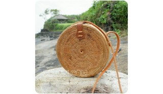 circle ratta straw sling bags motif large size full handmade