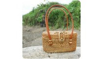 coin bags straw rattan ethnic handmade handwoven bali