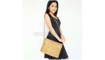 handmade straw ata handbag bucket women natural fashion