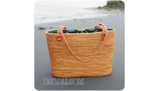 shopping beach handbags straw rattan full handwoven ethnic style