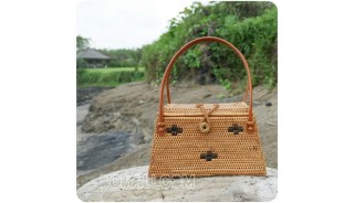 small coin bags motif rattan full handmade classic design