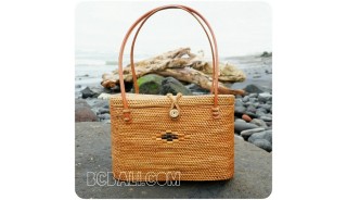 unique women handbag rattan ata oval handwoven full handmade