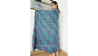 bali fashion handmade rayon batik sarongs hand stamp feather motif