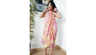 bali handmade rayon batik sarongs pareo hand stamp abstract design