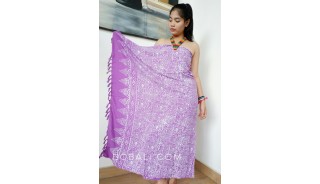 batik sarongs rayon hand stamp bali handmade purple color