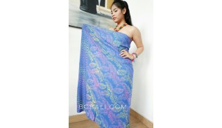 sarongs batik rayon hand stamp balinese products handmade blue color