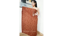 sarongs batik rayon hand stamp balinese products handmade brown