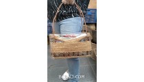 bali hand woven ata grass handmade women design leather handle