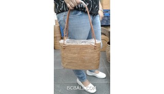 full hand woven ata straw grass handbag for women ethnic design