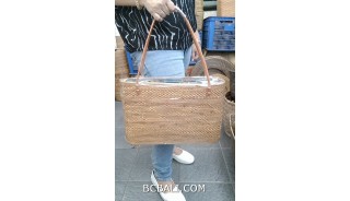 full large size hand woven ata grass straw handbag rattan from bali