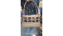 hand woven ata grass straw bags with coco coin handmade indonesia