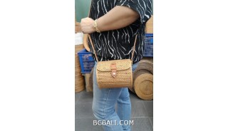 handbag purse hand woven ata grass handmade long handle