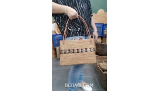 women handbag ata grass hand woven with coco palm ethnic design