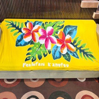 Rayon Sarong Hand Painted Flower Design Customs