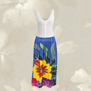 Rayon Floral Hand Painted Skirt