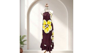 Rayon Hand Painted Halter Dress