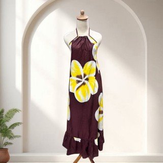 Rayon Hand Painted Halter Dress