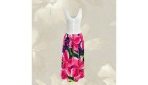 New Design Rayon Floral Hand Painted Skirt