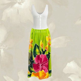 New Design Rayon Floral Hand Painted Skirt