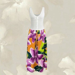 New Design Rayon Floral Hand Painted Skirt