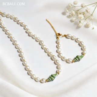 One Sets Necklace And Bracelet Original Shell 