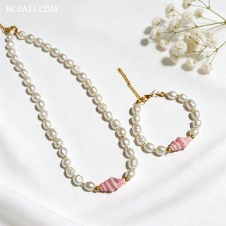 One Sets Necklace And Bracelet Original Shell 