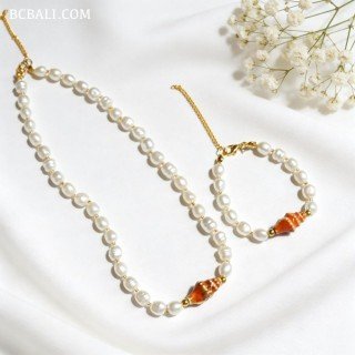 Whole Sale One Sets Necklace And Bracelet Original Shell 