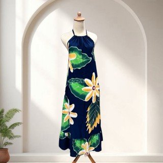 Hot Sale Rayon Hand Painted Halter Dress