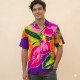 New Design Men Shirt Rayon Hand Painted Floral Design