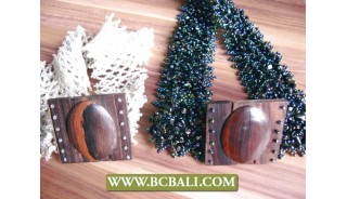 Bali Beads Stone Belts Wooden Clasps