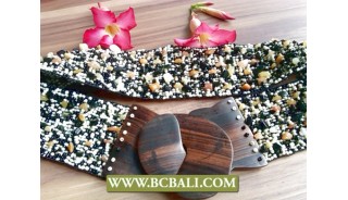 Bali Fashion Belt Beads with Woods Buckle