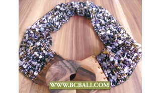 Beaded Belt Fashion with Wooden Buckle
