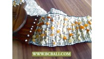 Fashion Belts Beading with Stone Wooden Clasps