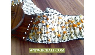 Fashion Belts Beading with Stone Wooden Clasps