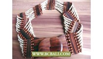 White Bead Belt Fashion Wooden Claps