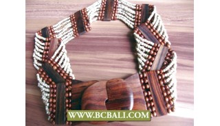 White Bead Belt Fashion Wooden Claps
