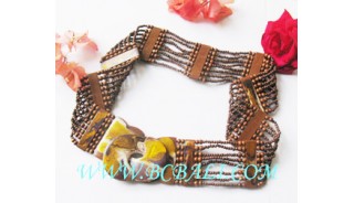 Handmade Beads Belts Wooden Buckle